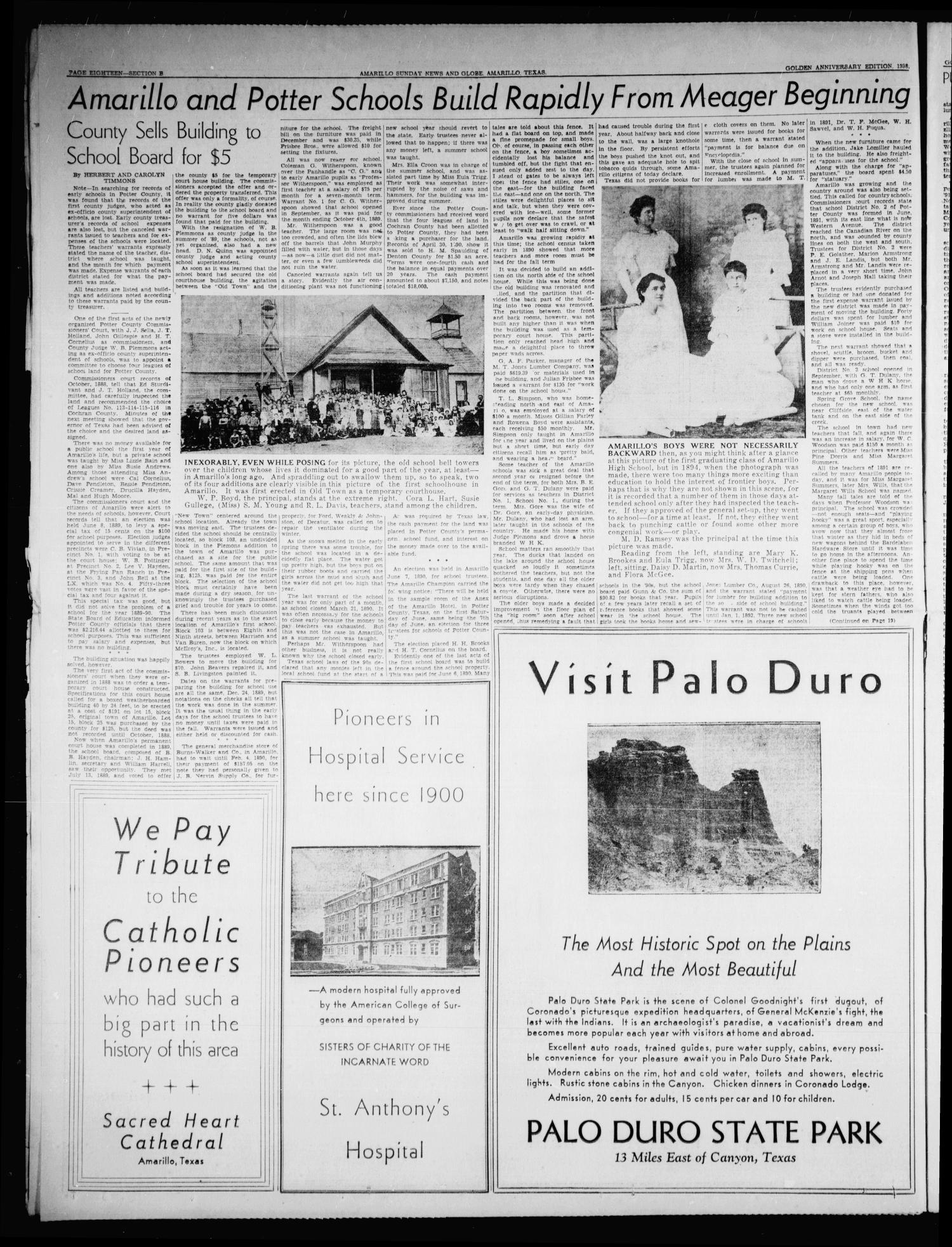 Amarillo Sunday News-Globe (Amarillo, Tex.), Vol. 13, No. 33, Ed. 1 Sunday, August 14, 1938
                                                
                                                    [Sequence #]: 74 of 264
                                                