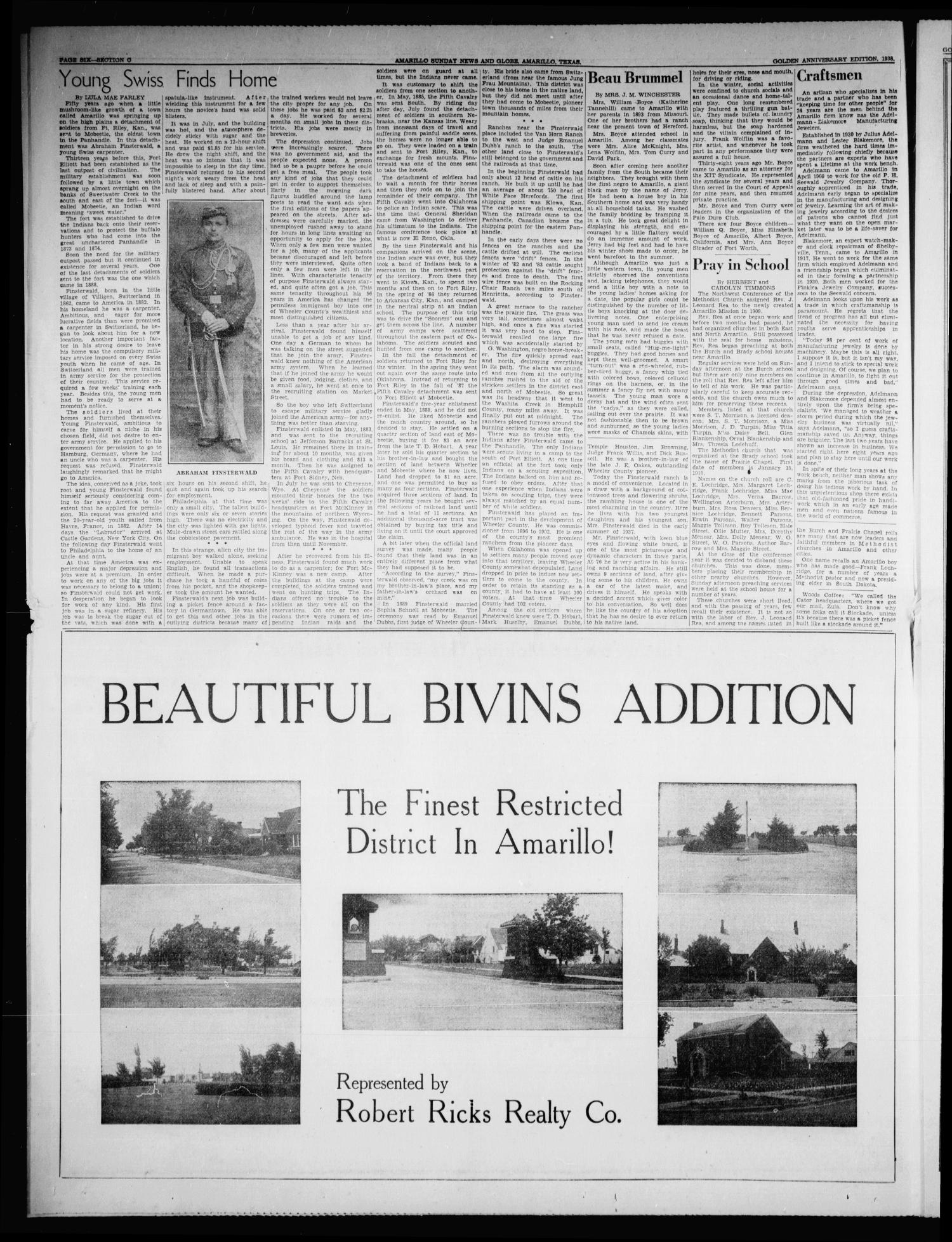 Amarillo Sunday News-Globe (Amarillo, Tex.), Vol. 13, No. 33, Ed. 1 Sunday, August 14, 1938
                                                
                                                    [Sequence #]: 94 of 264
                                                