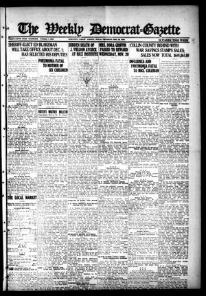 Primary view of object titled 'The Weekly Democrat-Gazette (McKinney, Tex.), Vol. 35, Ed. 1 Thursday, November 28, 1918'.