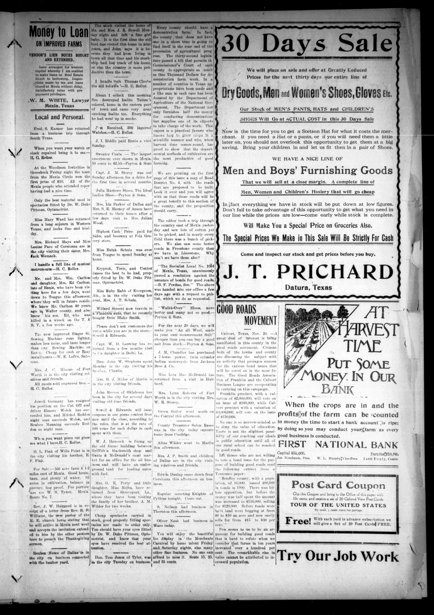 The Mexia Weekly Herald (Mexia, Tex.), Vol. 12, Ed. 1 Thursday, November 23, 1911
                                                
                                                    [Sequence #]: 5 of 8
                                                