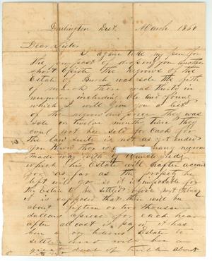 Primary view of object titled '[Letter from Edward S. Burch to his sister, Sarah Zimmerman, March 1860]'.