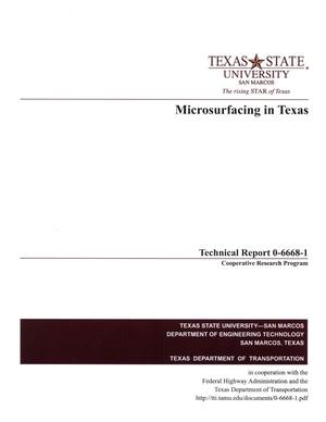 Primary view of object titled 'Microsurfacing in Texas'.