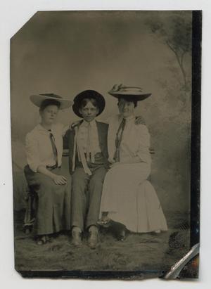 Primary view of object titled '[Portrait of Two Women and a Man]'.