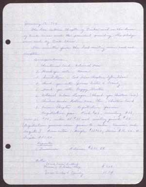 Primary view of object titled '[Minutes for the San Antonio Chapter of the Links, Inc. Meeting - January 19, 1964]'.