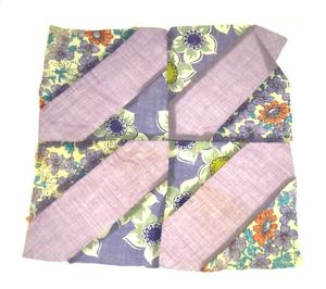 Primary view of object titled '[Purple Flowered Quilt Block]'.