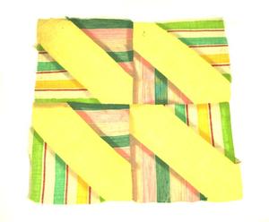 Primary view of object titled '[Yellow Striped Quilt Block]'.