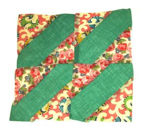Primary view of object titled '[Green-and-Pink Quilt Block]'.