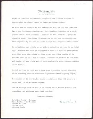 Primary view of object titled '[Status Report: Services to Youth Committee - March 1970]'.