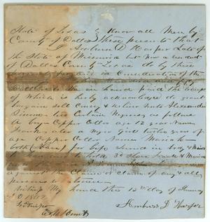 Primary view of object titled '[Bill of sale]'.