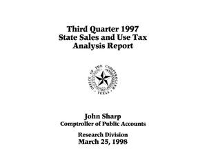 Primary view of object titled 'State Sales and Use Tax Analysis Report: Third Quarter, 1997'.