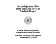 Primary view of State Sales and Use Tax Analysis Report: Second Quarter, 1999