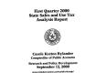 Report: State Sales and Use Tax Analysis Report: First Quarter, 2000