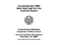 Report: State Sales and Use Tax Analysis Report: Second Quarter, 2000