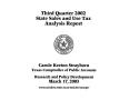 Report: State Sales and Use Tax Analysis Report: Third Quarter, 2002