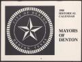 Text: 1988 Historical Calendar: Mayors of Denton