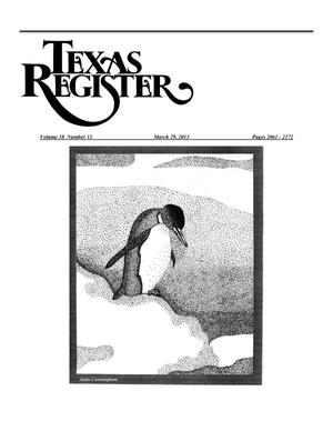Primary view of object titled 'Texas Register, Volume 38, Number 13, Pages 2061-2172, March 29, 2013'.
