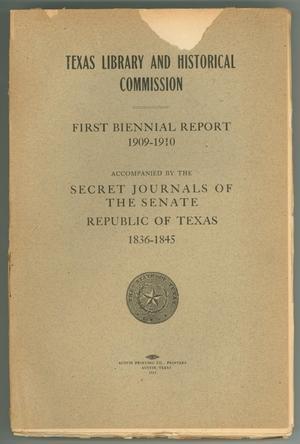 Primary view of Texas Library and Historical Commission: First Biennial Report 1909-1910