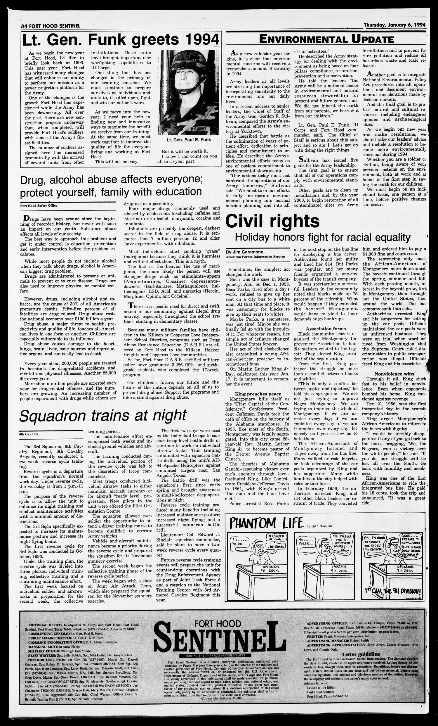 The Fort Hood Sentinel (Temple, Tex.), Vol. 53, No. 18, Ed. 1 Thursday, January 6, 1994
                                                
                                                    [Sequence #]: 4 of 30
                                                