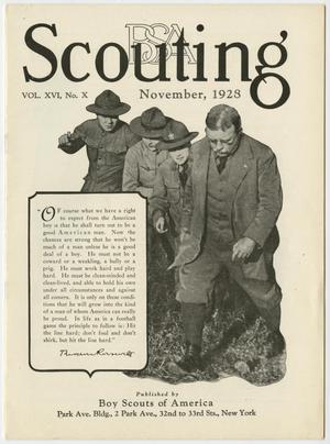 Primary view of object titled 'Scouting, Volume 16, Number 10, November 1928'.