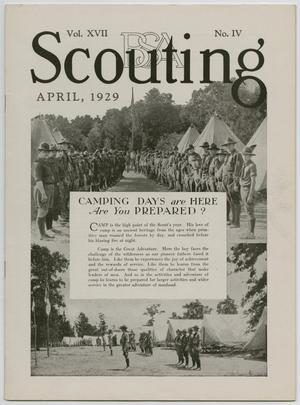 Primary view of object titled 'Scouting, Volume 17, Number 4, April 1929'.