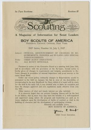 Primary view of object titled 'Scouting, Volume 15, Number 7-8, July-August 1927, Part 2'.