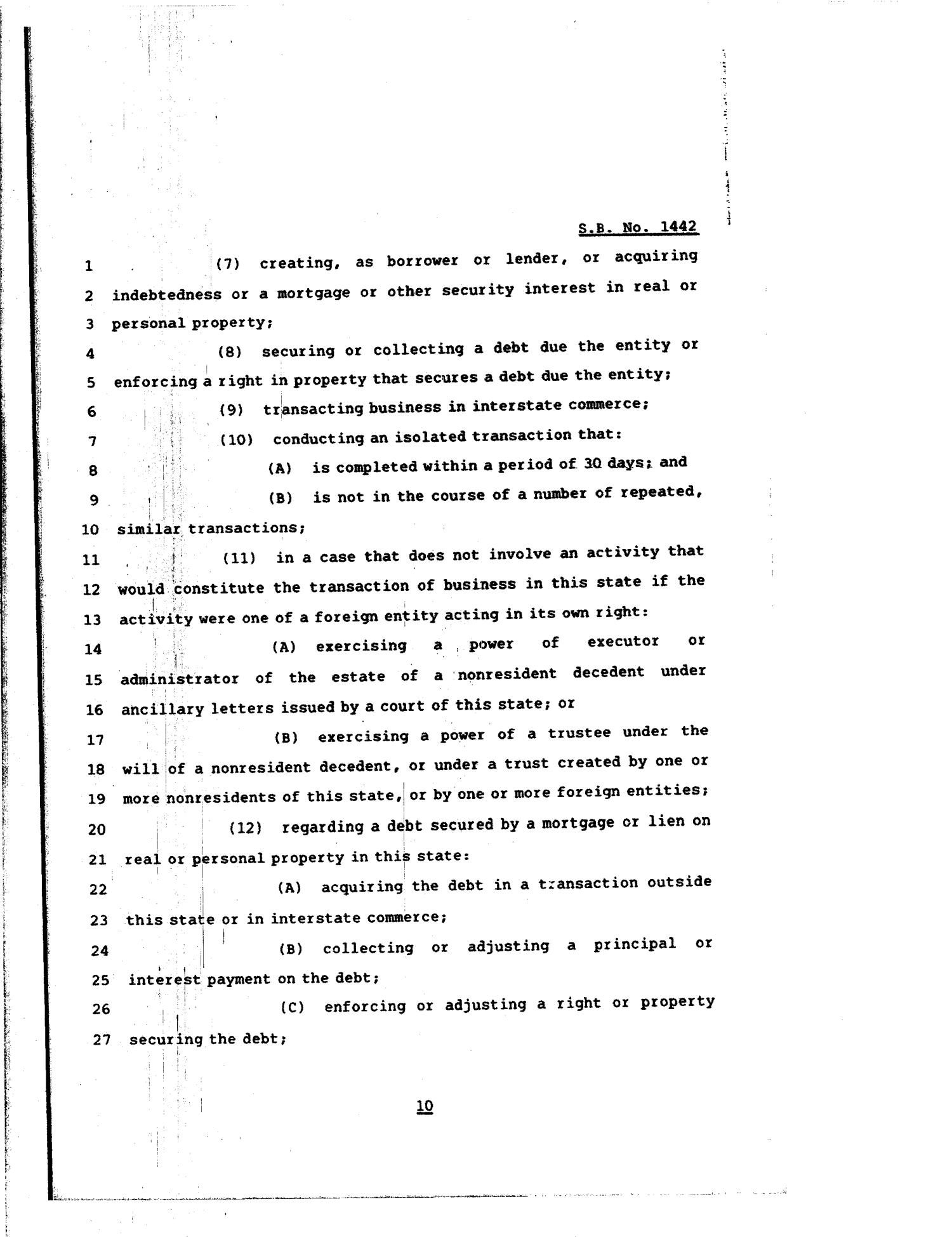 81st Texas Legislature, Regular Session, Senate Bill 1442, Chapter 84
                                                
                                                    [Sequence #]: 10 of 64
                                                
