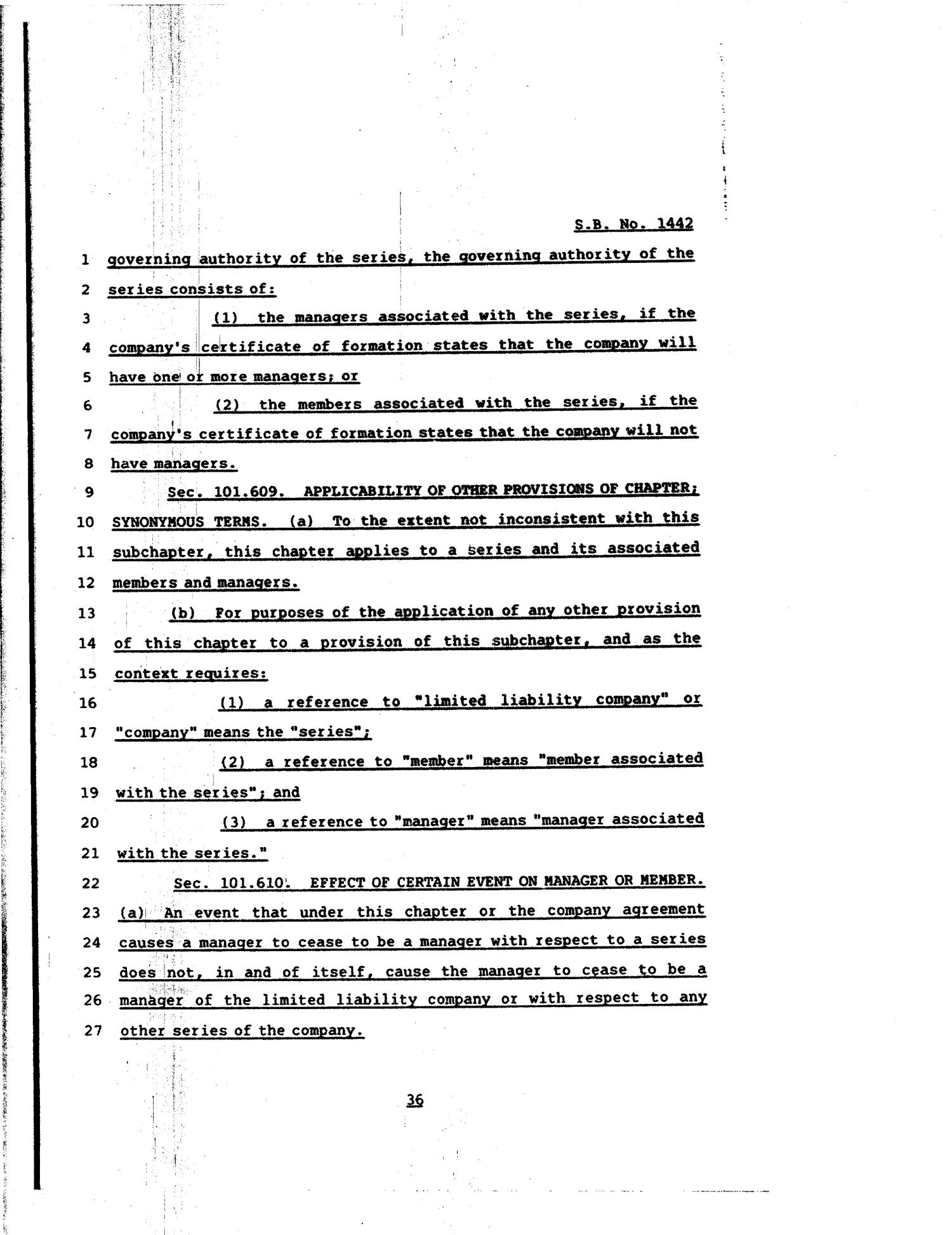 81st Texas Legislature, Regular Session, Senate Bill 1442, Chapter 84
                                                
                                                    [Sequence #]: 36 of 64
                                                