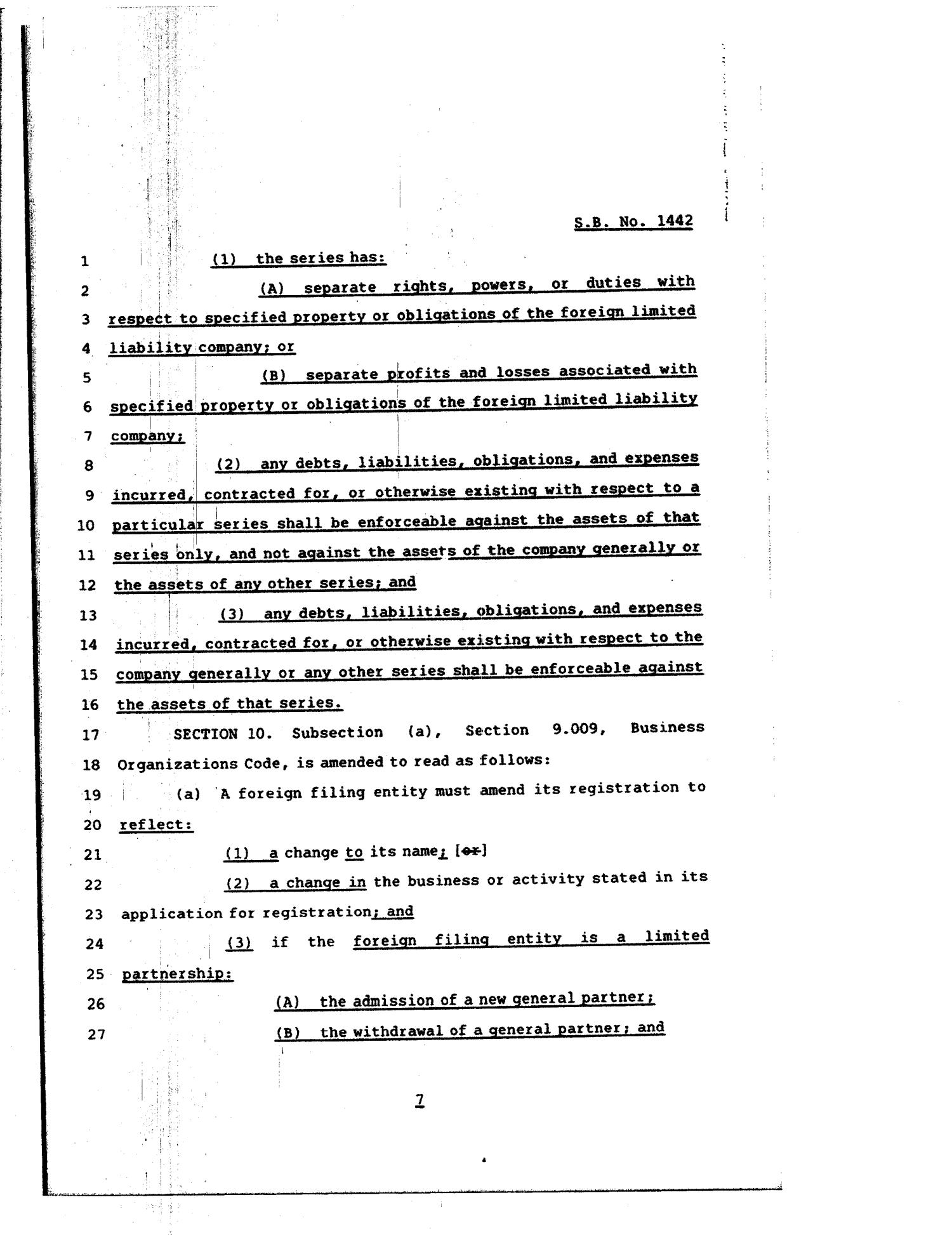 81st Texas Legislature, Regular Session, Senate Bill 1442, Chapter 84
                                                
                                                    [Sequence #]: 7 of 64
                                                