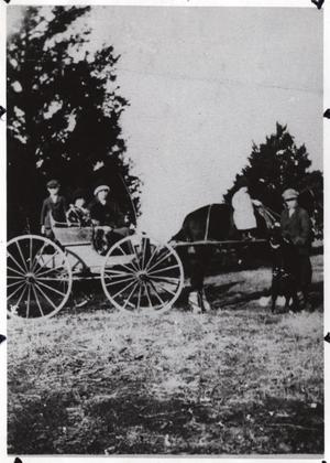 Primary view of object titled 'John Meade Campbell children going to school, Richardson, Texas'.