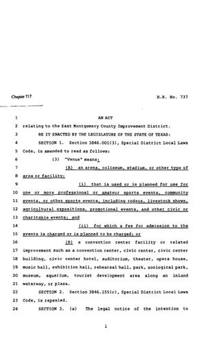 Primary view of object titled '82nd Texas Legislature, Regular Session, House Bill 737, Chapter 717'.