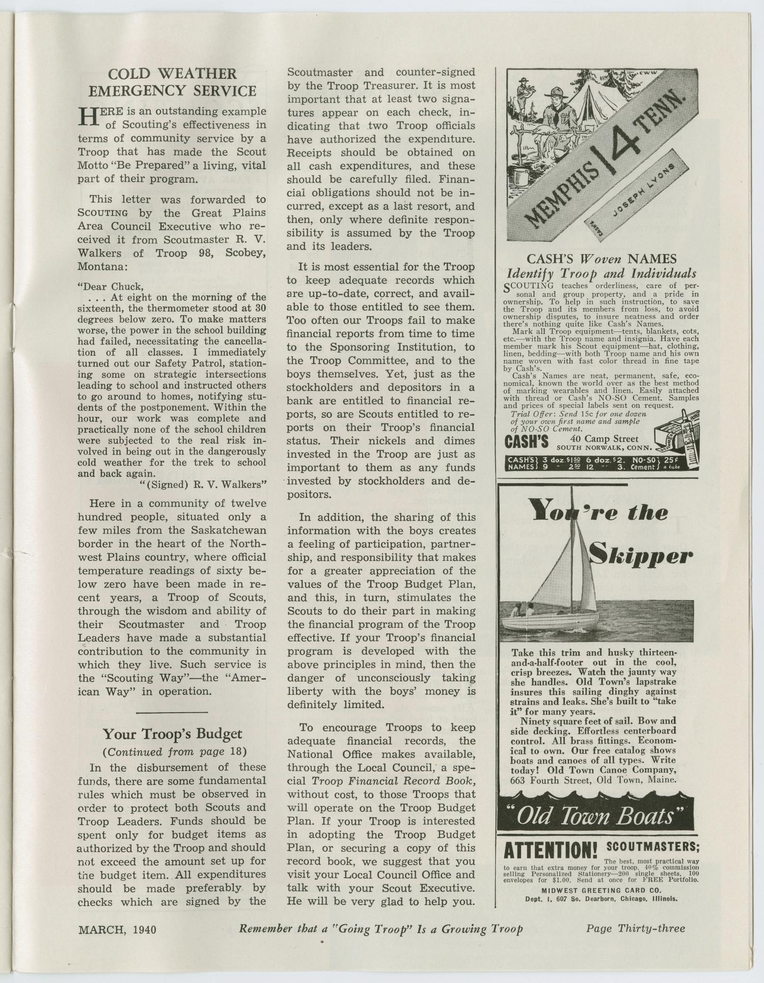 Scouting, Volume 28, Number 3, March 1940
                                                
                                                    33
                                                