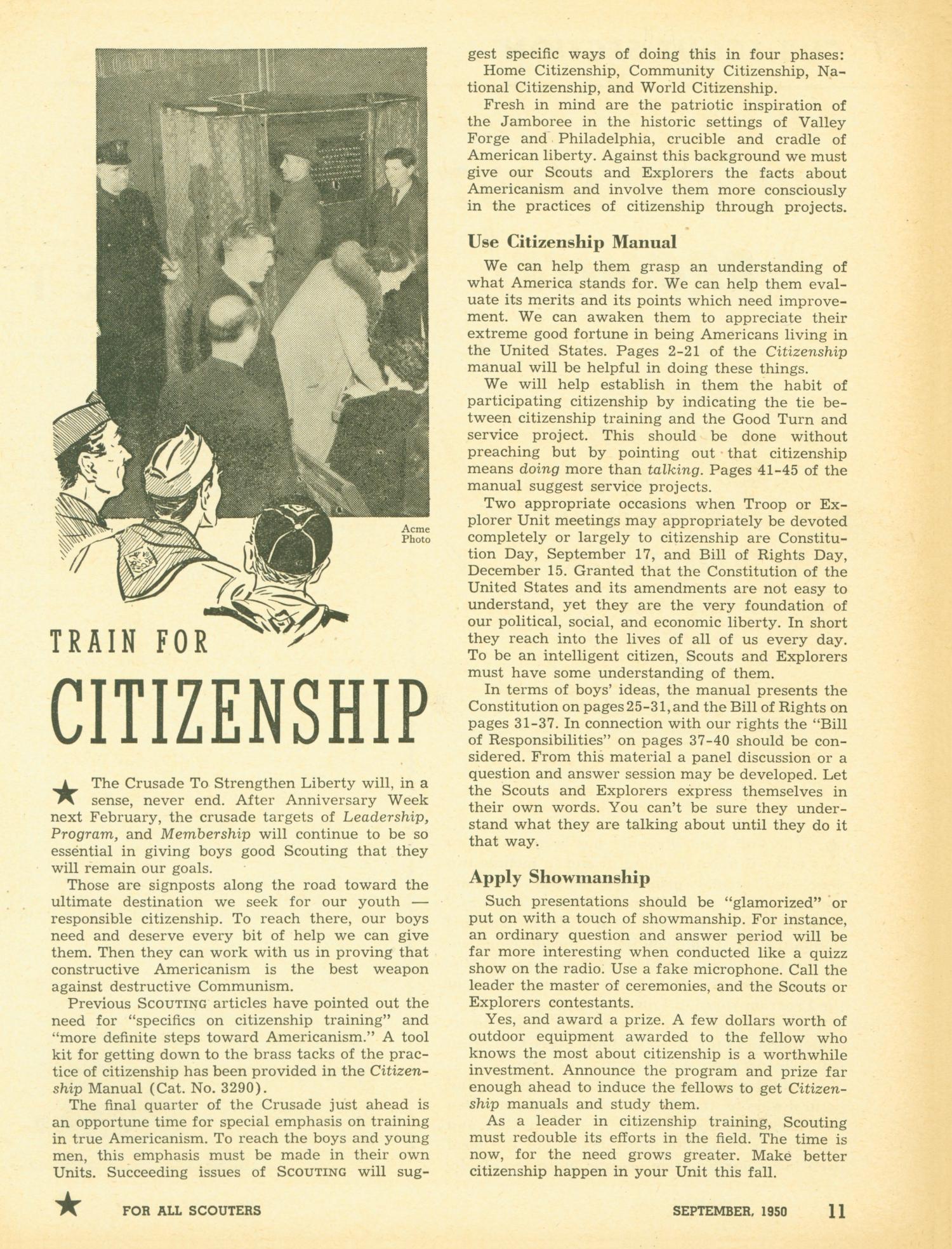 Scouting, Volume 38, Number 7, September 1950
                                                
                                                    11
                                                