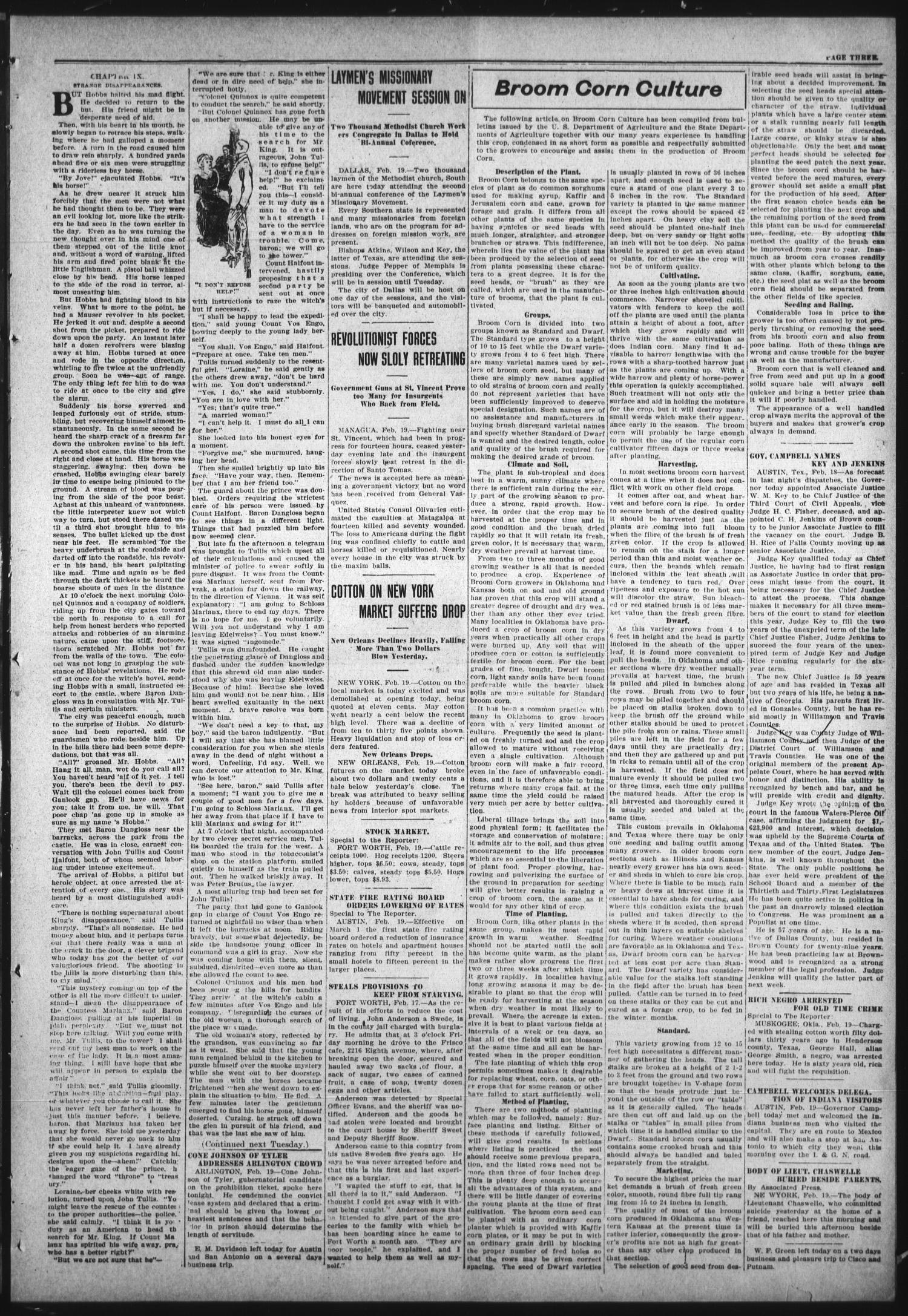 Abilene Semi-Weekly Farm Reporter (Abilene, Tex.), Vol. 30, No. 22, Ed. 1 Tuesday, February 22, 1910
                                                
                                                    [Sequence #]: 3 of 8
                                                