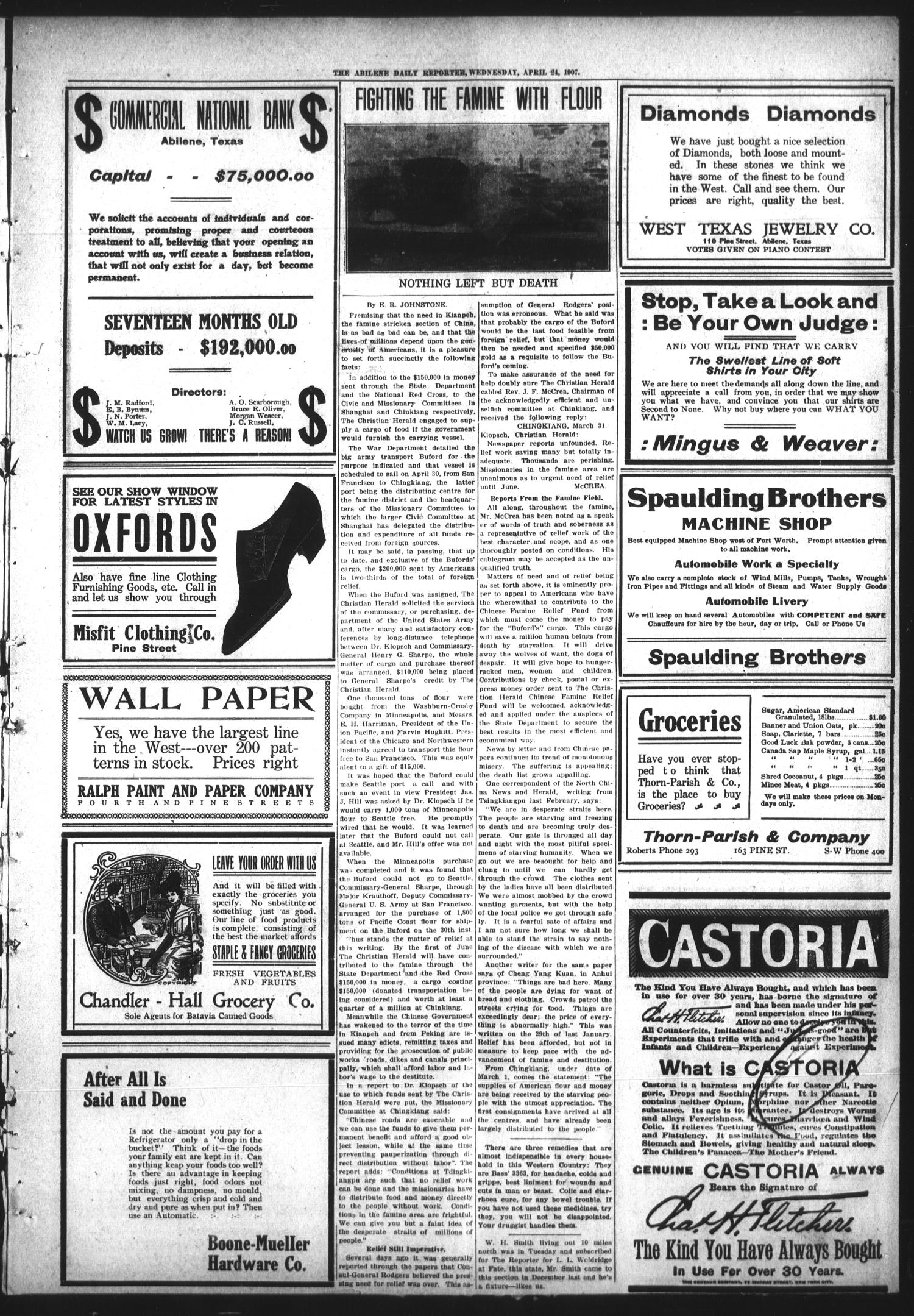 Abilene Daily Reporter (Abilene, Tex.), Vol. 11, No. 247, Ed. 1 Wednesday, April 24, 1907
                                                
                                                    [Sequence #]: 3 of 8
                                                