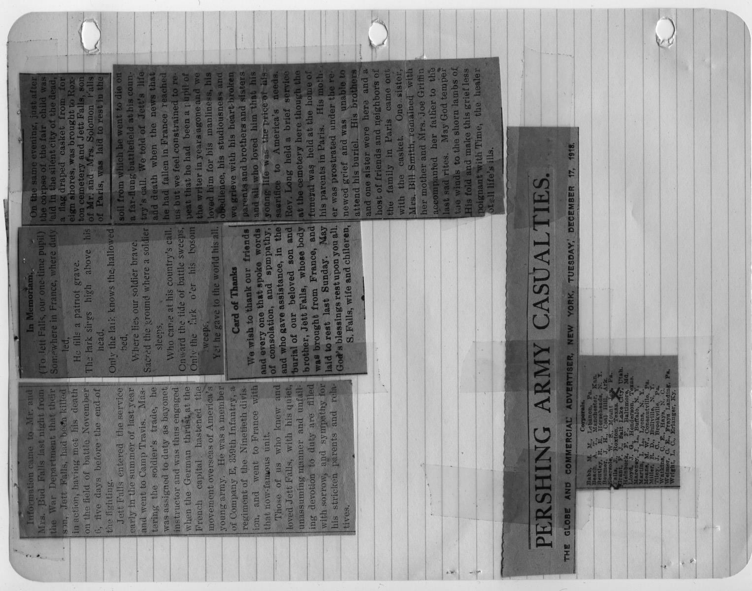 [Newspaper Clippings Relating to Jett Falls Death]
                                                
                                                    [Sequence #]: 1 of 1
                                                