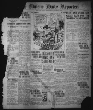 Primary view of object titled 'The Abilene Daily Reporter (Abilene, Tex.), No. 254, Ed. 1 Wednesday, October 1, 1919'.