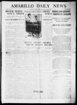 Primary view of object titled 'Amarillo Daily News (Amarillo, Tex.), Vol. 6, No. 56, Ed. 1 Thursday, January 7, 1915'.