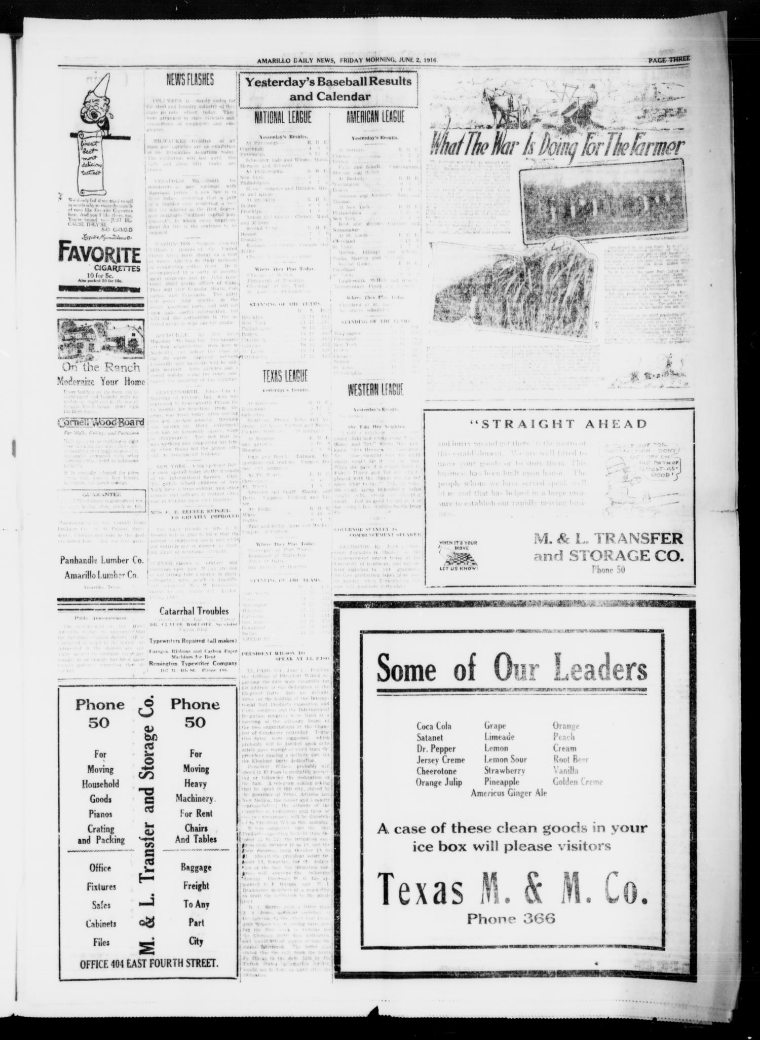 Amarillo Daily News (Amarillo, Tex.), Ed. 1 Friday, June 2, 1916
                                                
                                                    [Sequence #]: 1 of 4
                                                
