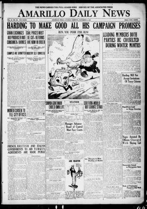 Primary view of object titled 'Amarillo Daily News (Amarillo, Tex.), Vol. 11, No. 316, Ed. 1 Saturday, November 6, 1920'.
