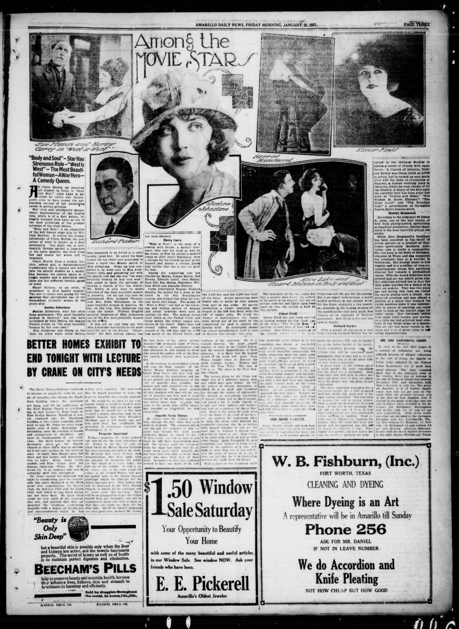 Amarillo Daily News (Amarillo, Tex.), Vol. 12, No. 21, Ed. 1 Friday, January 28, 1921
                                                
                                                    [Sequence #]: 3 of 8
                                                
