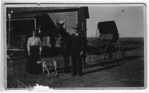 Primary view of object titled '[Sallie and Joe Griffin on a Ranch]'.