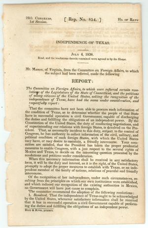 Primary view of "Independence of Texas"