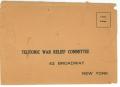Text: [Envelope for the Teutonic War Relief Committee]
