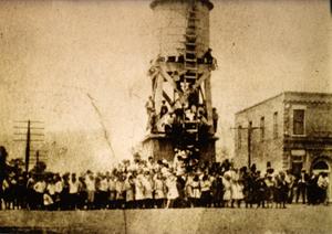 Primary view of object titled 'Irving Student Body at the Water Tower'.
