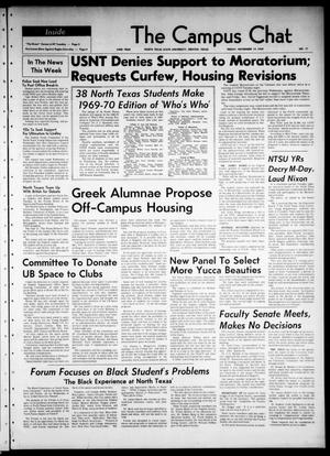 Primary view of The Campus Chat (Denton, Tex.), Vol. 53, No. 17, Ed. 1 Friday, November 14, 1969