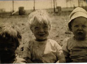 Primary view of object titled 'Earl and John Brown and Charles Schulze as children, c. 1914'.