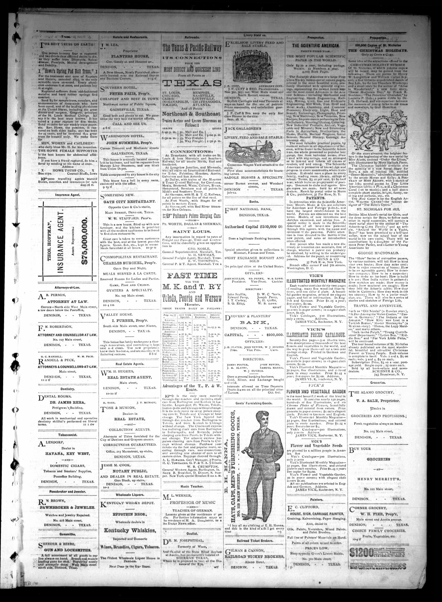 Denison Daily News. (Denison, Tex.), Vol. 5, No. 277, Ed. 1 Tuesday, January 22, 1878
                                                
                                                    [Sequence #]: 3 of 4
                                                