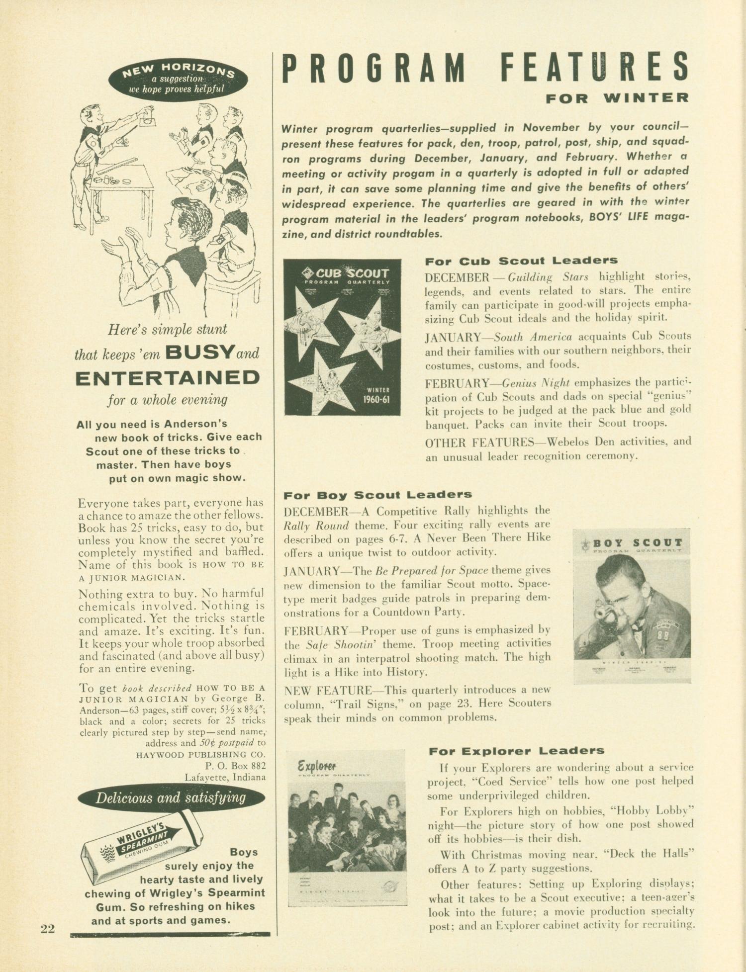 Scouting, Volume 48, Number 8, November 1960
                                                
                                                    22
                                                
