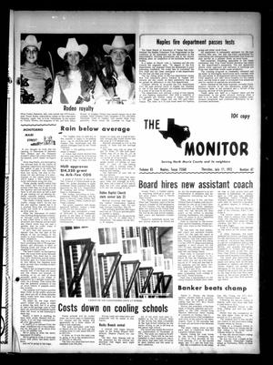 Primary view of object titled 'The Naples Monitor (Naples, Tex.), Vol. 85, No. 47, Ed. 1 Thursday, July 13, 1972'.