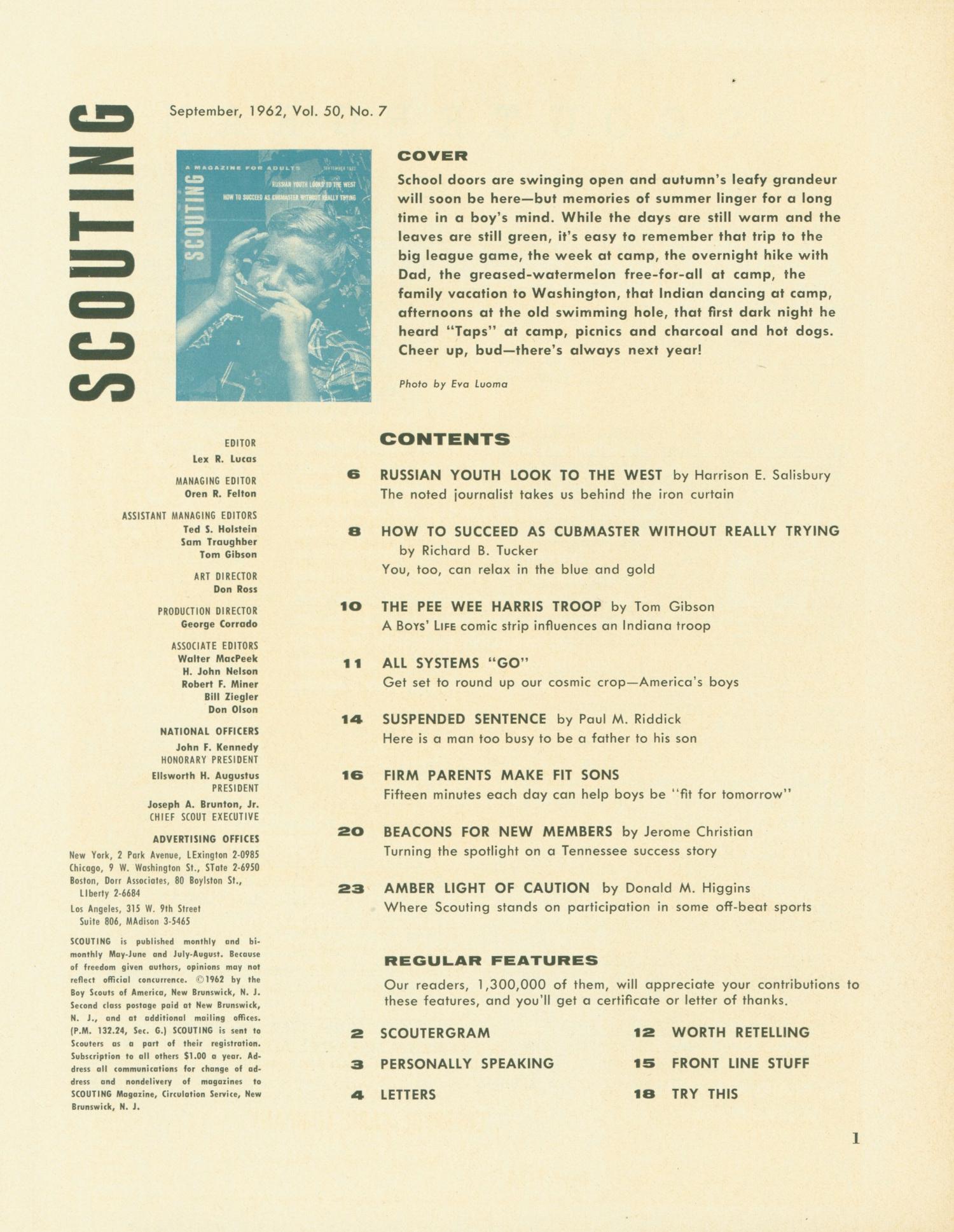 Scouting, Volume 50, Number 7, September 1962
                                                
                                                    1
                                                